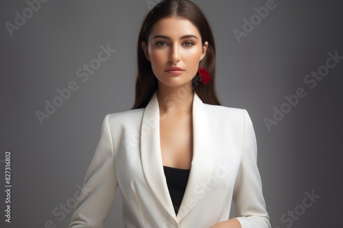 woman wearing white blazer © alisaaa