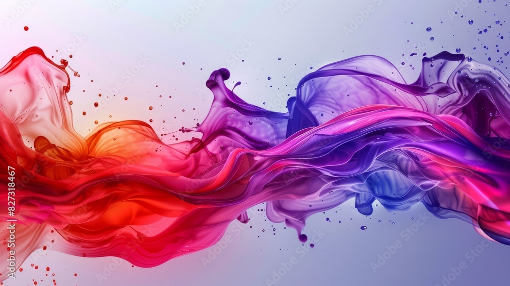 Modern abstract wallpaper design with vibrant color splash waves for trendy interior decor and digital backgrounds