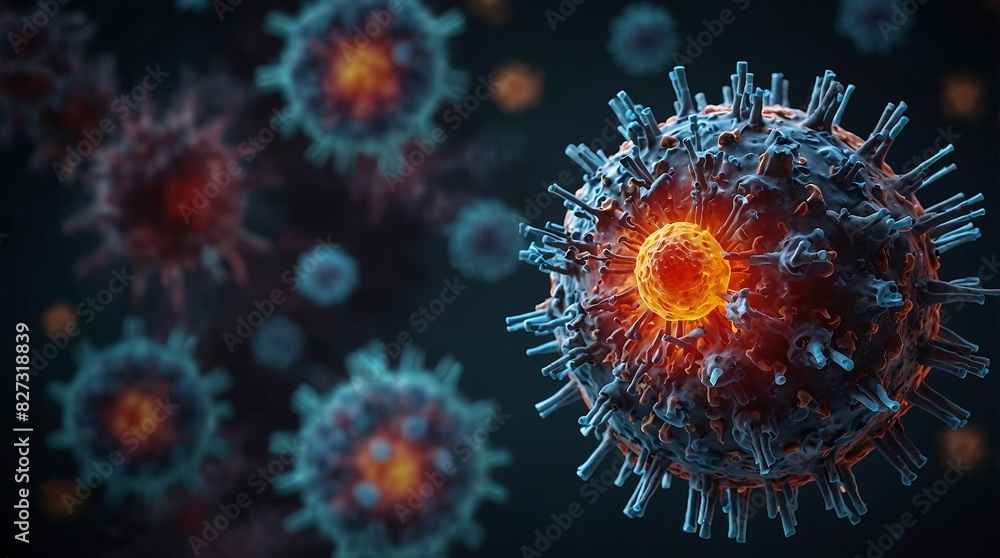 virus 3d rendering of a virus, virus abstract background, cancer virus, ai generative virus 3d rendering of a virus, virus abstract background, cancer virus, ai generative