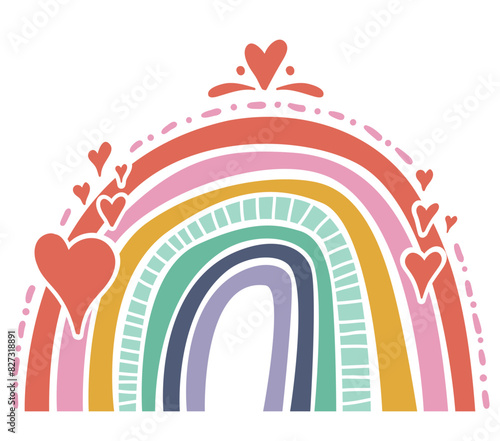 Regenbogen mit Herzen