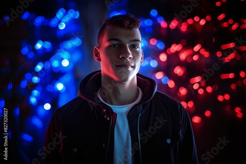 young man photographed with creative lighting