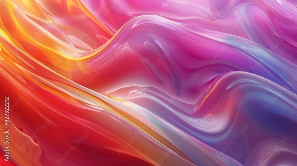Obraz premium virtual abstract background with colorful gradient liquid gel curves and wavy patterns in a vibrant, dynamic design