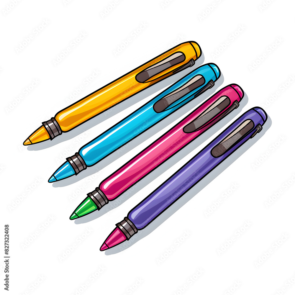 set of pens colorful pattern ai generative set of pens colorful pattern ai generative