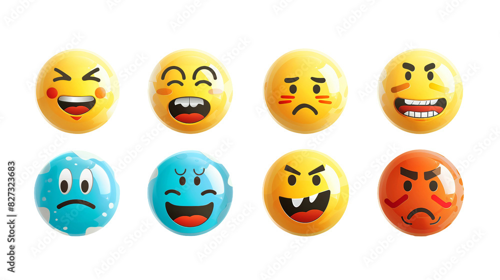 Emoticons icons set featuring a diverse emoji faces collection in flat style. Includes happy, smile, neutral, sad, and angry emojis. Line smiley face stock vector on transparent background, perfect fo Emoticons icons set featuring a diverse emoji faces collection in flat style. Includes happy, smile, neutral, sad, and angry emojis. Line smiley face stock vector on transparent background, perfect fo