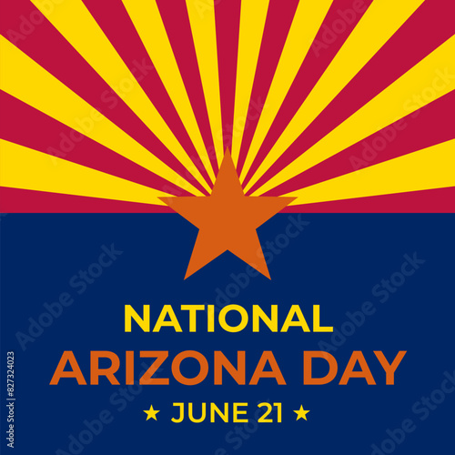 Arizona Day banner. Holiday celebration on June 21. Vector template for typography poster, flyer, greeting card, etc.