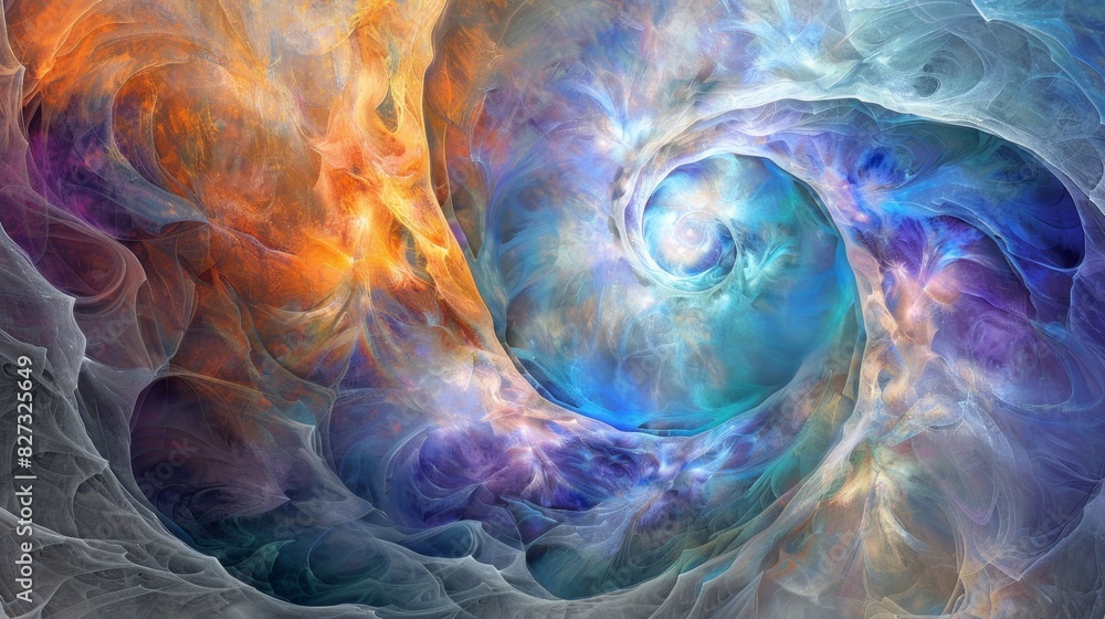 Mesmerizing abstract vortex of blue and orange hues Mesmerizing abstract vortex of blue and orange hues