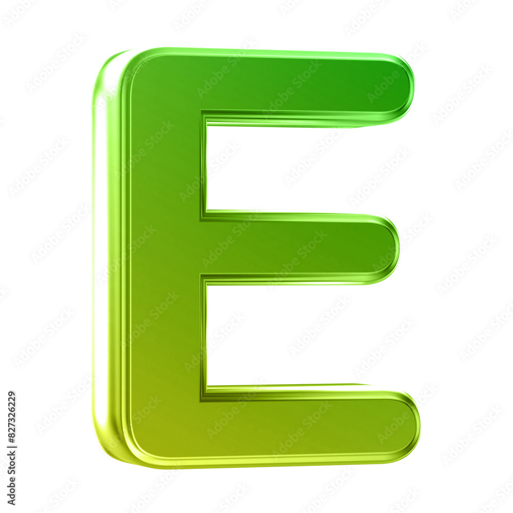 Letter E uppercase . 3D render gradient letter Letter E uppercase . 3D render gradient letter