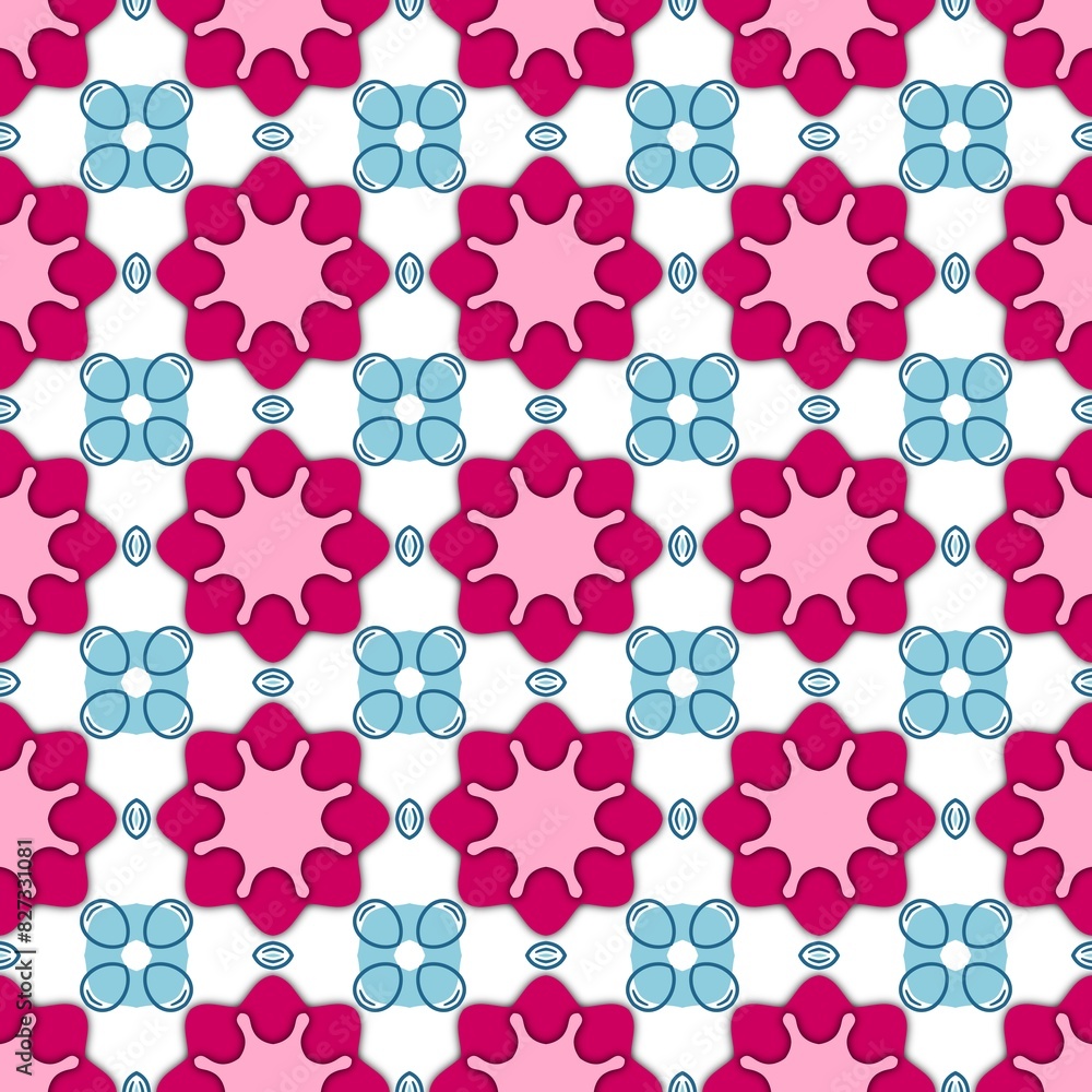 Obraz premium Repetitive pink and blue pattern
