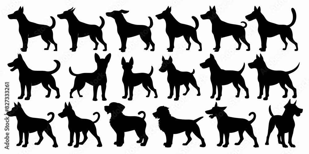dog icons in different poses dog icons in different poses
