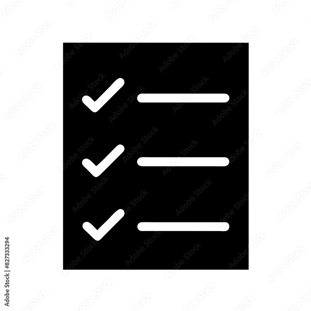 checklist icon, black on white checklist icon, black on white