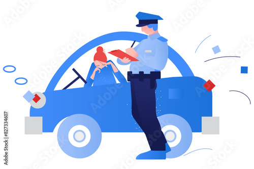 Driver getting fined
