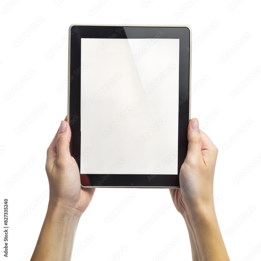 Hand Holding Tablet – Top Down View: A top-down view of a hand holding a tablet with a blank screen, isolated on a white background.
Hand Holding Tablet – Top Down View: A top-down view of a hand holding a tablet with a blank screen, isolated on a white background.
