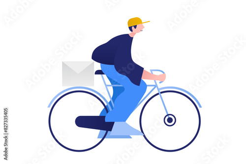 Man delivering mail on bicycle