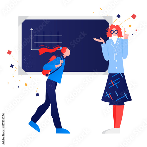 School teacher introducing new topic