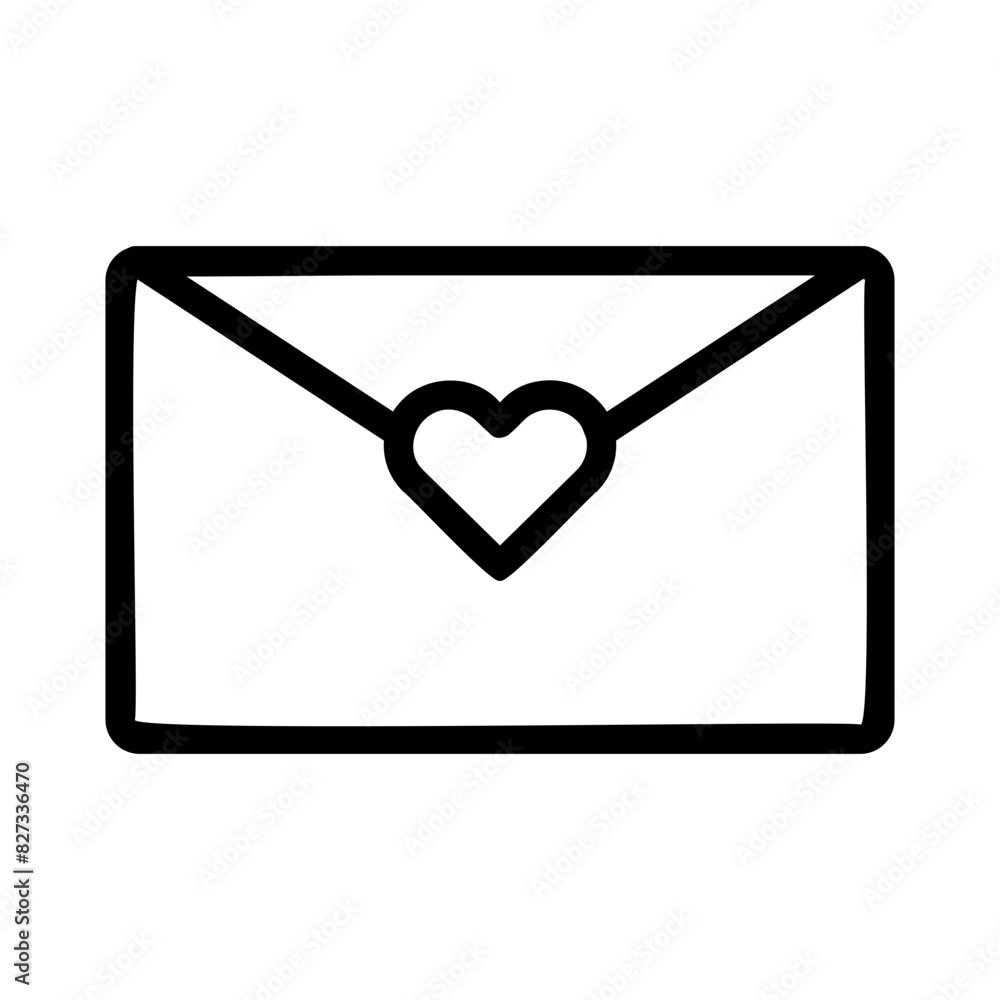 Envelope with Heart Outline Icon - Suitable for Web Page, Mobile App, UI, UX Design Envelope with Heart Outline Icon - Suitable for Web Page, Mobile App, UI, UX Design