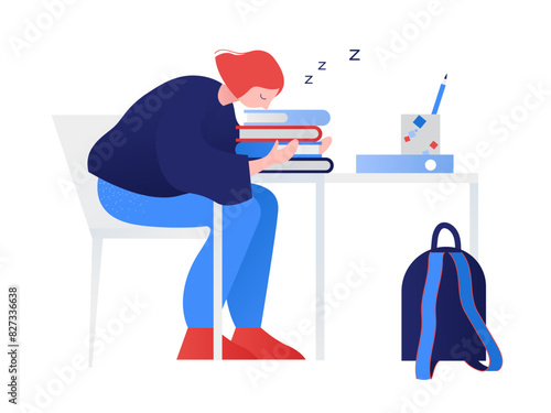 Student falling asleep in class