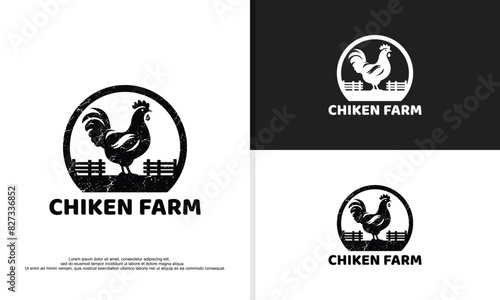 illustration of an chiken farm logo