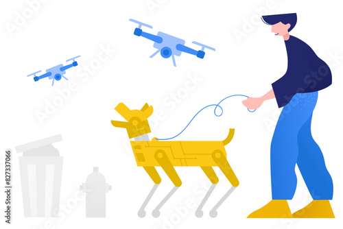 Walking a robot dog