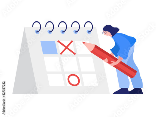 Woman crossing off days till deadline