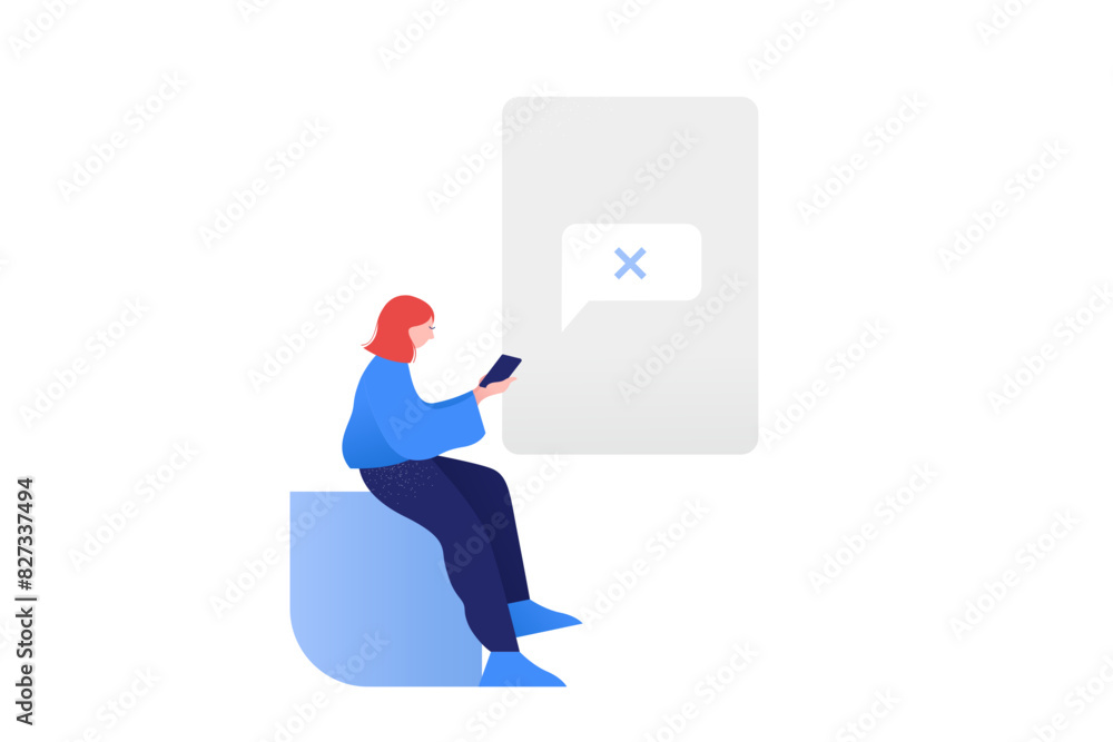 Woman receiving no replies Woman receiving no replies