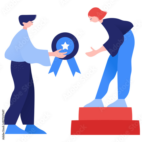 Woman winning first prize