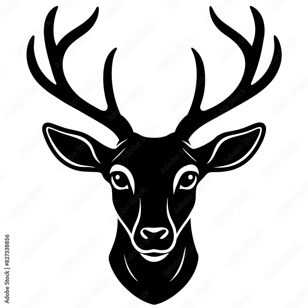 Deer head silhouette vector illustration. Deer head silhouette vector illustration.