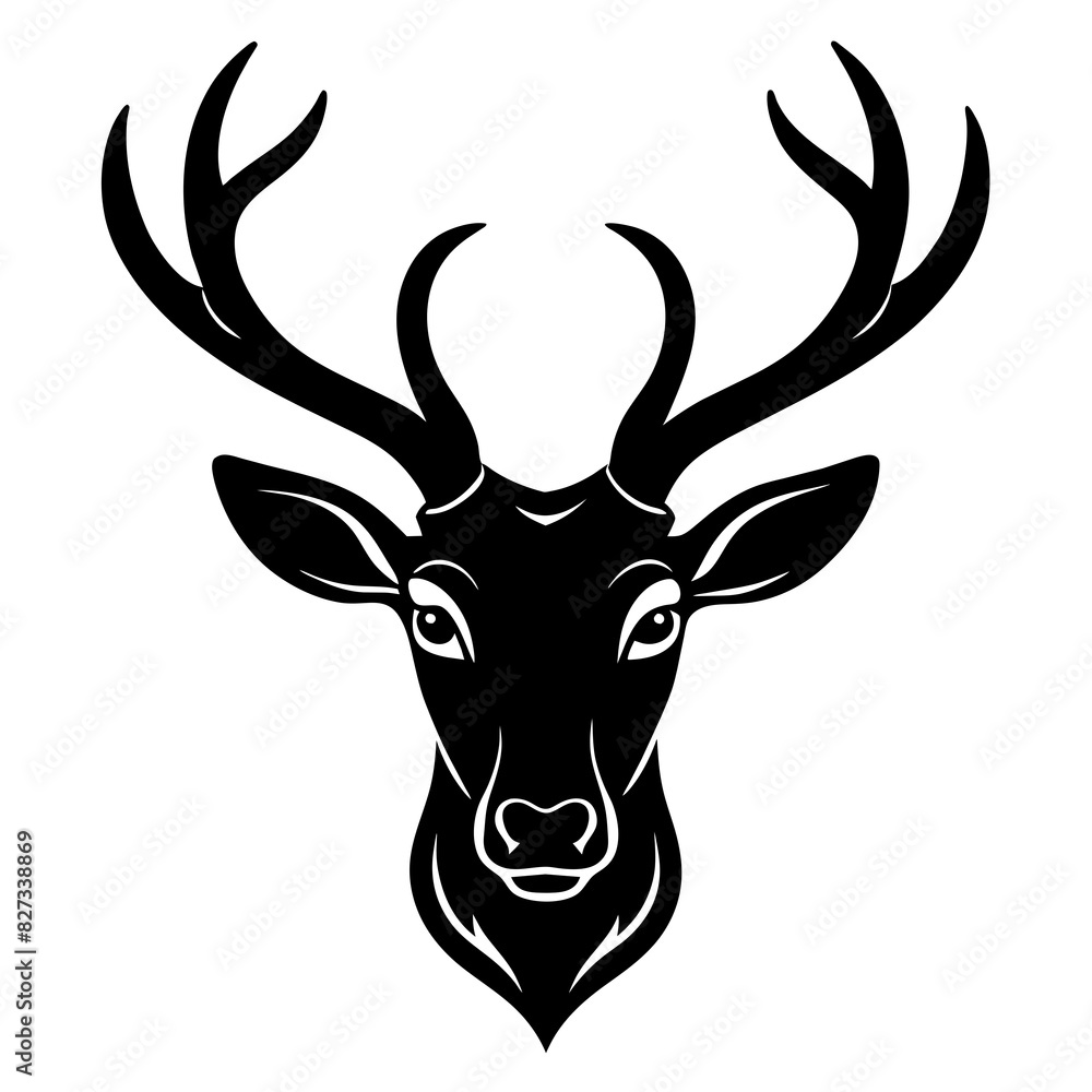 Deer head silhouette vector illustration. Deer head silhouette vector illustration.