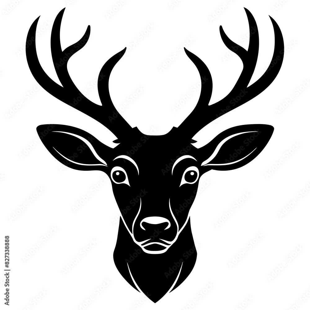 Deer head silhouette vector illustration. Deer head silhouette vector illustration.