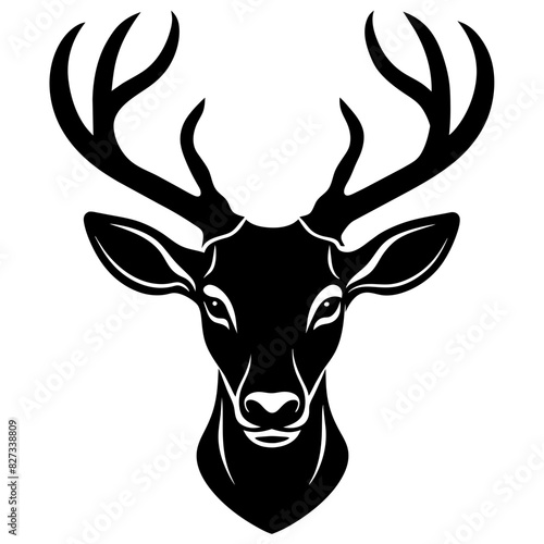 Deer head silhouette vector illustration.