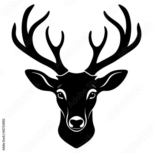 Deer head silhouette vector illustration.