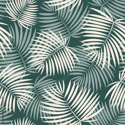 Abstract tropical foliage background in pastel olive green colors