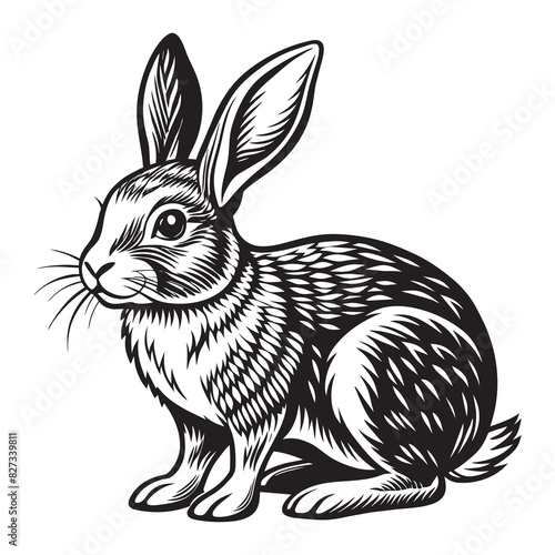 Rabbit illustration on white background