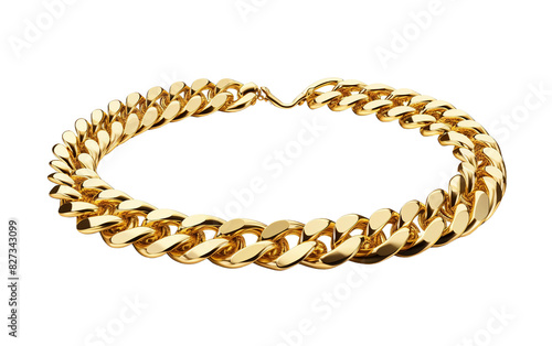 Chic Gold Necklace Isolated On Transparent Background PNG.