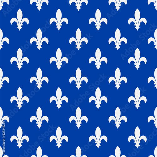 Obraz na płótnie Royal lily seamless pattern. Canadian province of Quebec background. Fleur de Lys vector template for wrapping paper, wallpaper, fabric, etc. w salonie