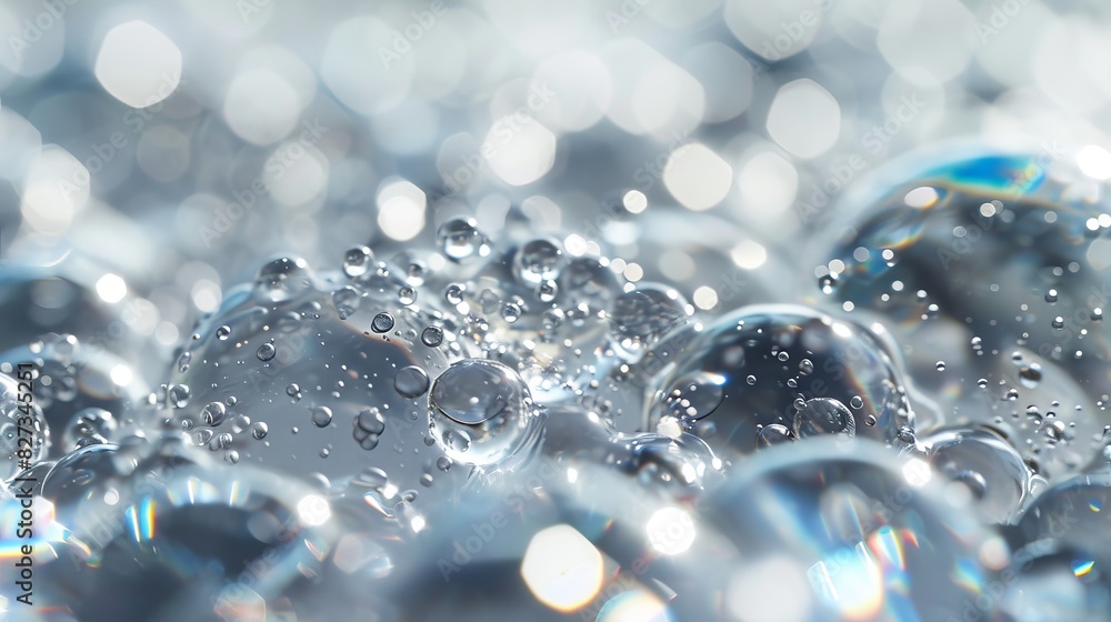 Macro shot of colorful water drops with shallow depth of field. Bubbles floating in water. Macro shot of colorful water drops with shallow depth of field. Bubbles floating in water.
