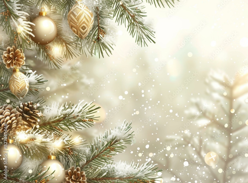 Christmas Tree With Ornaments And Pine Cones Christmas Tree With Ornaments And Pine Cones
