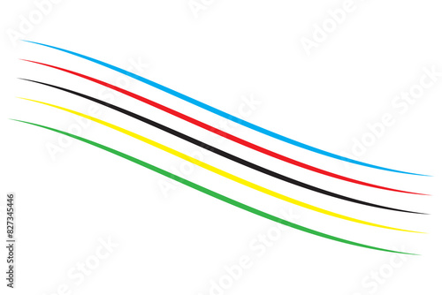abstract colorful wave background with Olympics ring colors