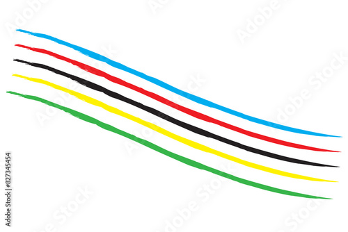 Olympics games straight lines isolated on white artboard.