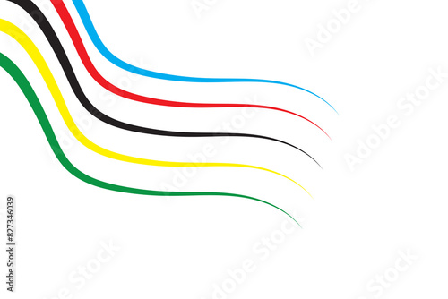 Olympic games straight lines, Olympic color ring, game line, modern, design vector illustration.