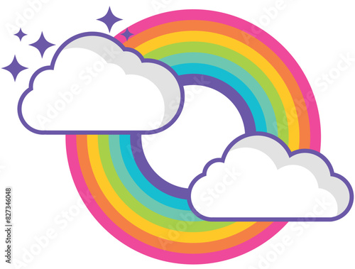 Regenbogen mit Wolken, Vektor