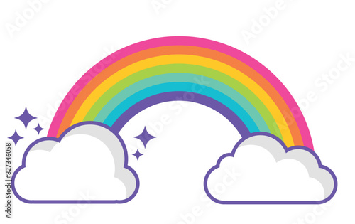 Regenbogen mit Wolken, Vektor