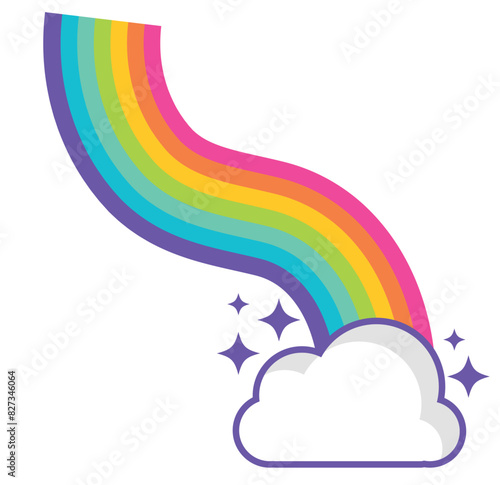 Regenbogen mit Wolken, Vektor
