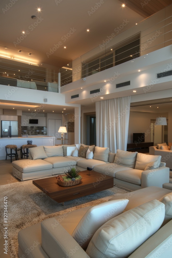 Fototapeta premium Modern Living Room with Minimalist Decor