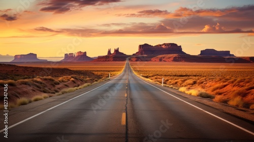 Road to the Monument Valley in Arizona