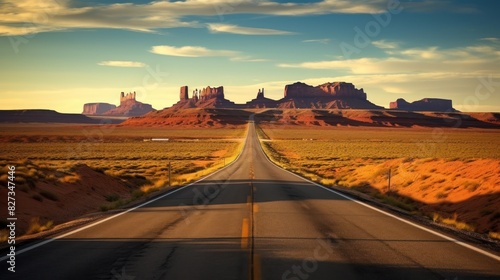 Road to the Monument Valley in Arizona