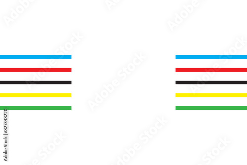 Olympics games straight lines isolated on white artboard.