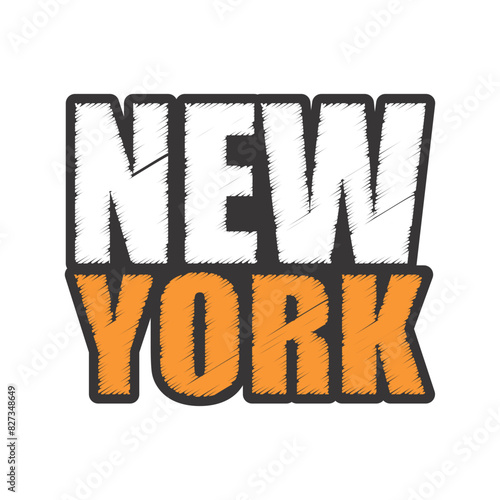 New york text typography design for tshirt print, canvas print, mug print, print on demand. (ID: 827348649)