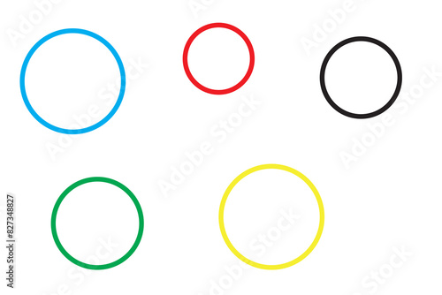 Background banner template with colored rings frame