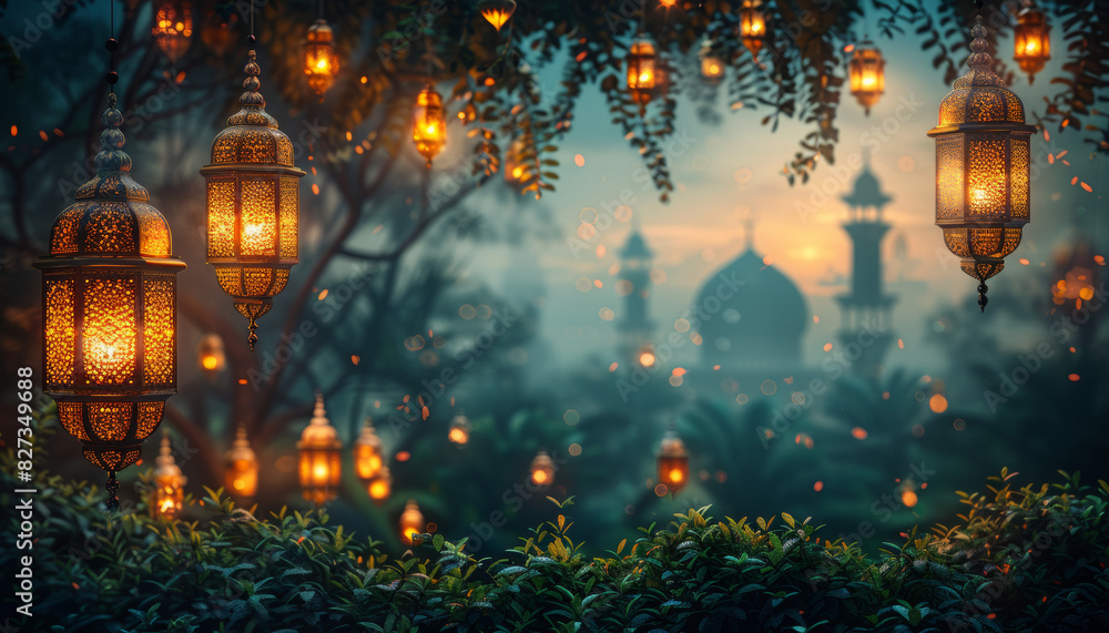 Islamic banner template with Ramadan for wallpaper design. media banner. of vector illustrations. copy space for text Islamic banner template with Ramadan for wallpaper design. media banner. of vector illustrations. copy space for text
