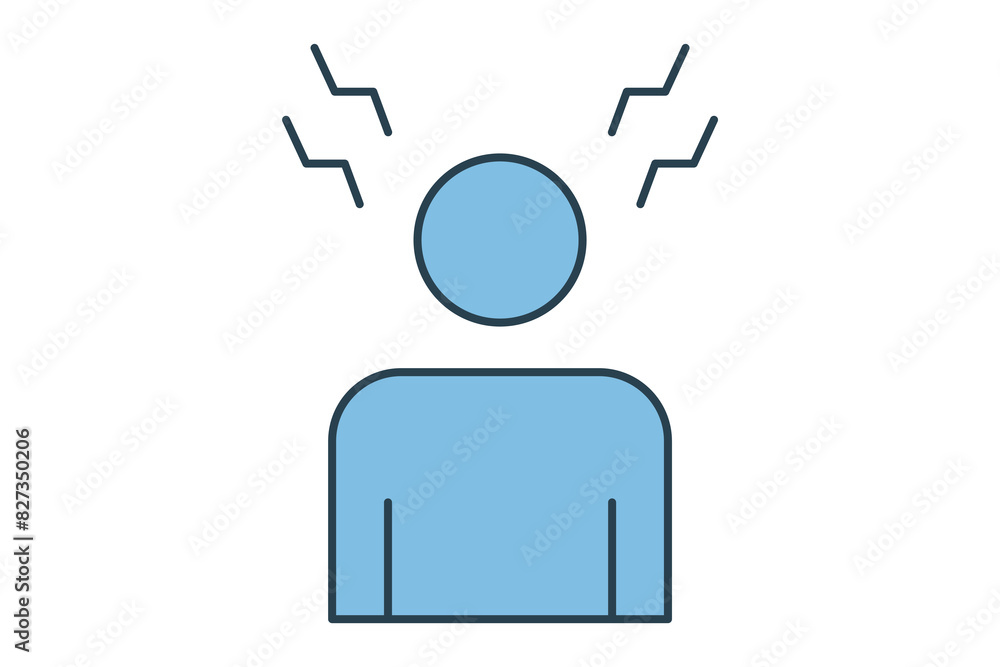 Anxiety icon. icon related to mental health. suitable for web site, app, user interfaces, printable etc. flat line icon style. simple vector design editable Anxiety icon. icon related to mental health. suitable for web site, app, user interfaces, printable etc. flat line icon style. simple vector design editable